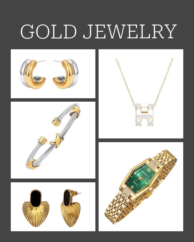 Gold jewelry favorites! 

#amazon #gold #jewelry 

#LTKStyleTip #LTKFindsUnder50 #LTKWorkwear