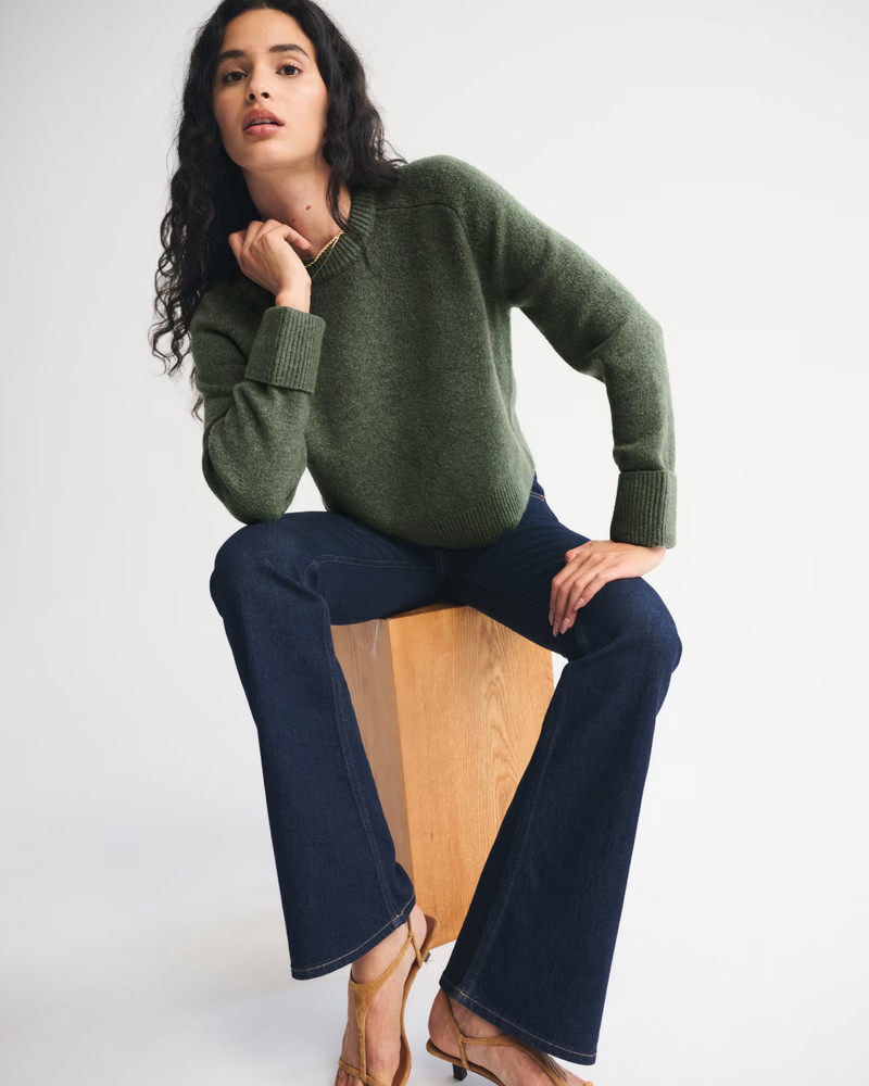 Women's The A&F Madeline Crew Sweater | Women's Tops | Abercrombie.com | Abercrombie & Fitch (US)