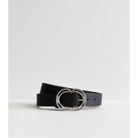 Black Leather-Look Double Buckle Belt New Look | New Look (UK)