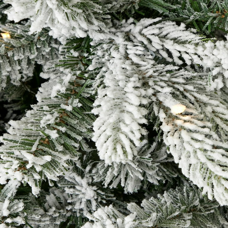 4ft Estes Pine Flocked Porch Tree (set of 2) Each Tree is 20" in Diameter and Pre-Lit with 50 UL ... | Walmart (US)