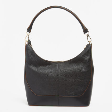 Black Leather Shoulder Bag | TK Maxx