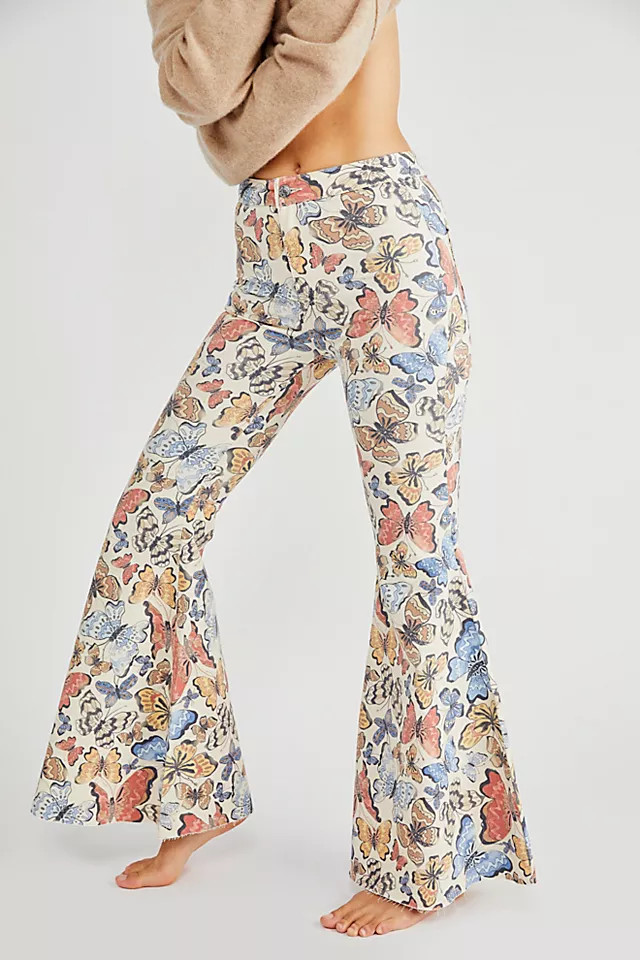Just Float On Printed Flare Jeans | Free People (Global - UK&FR Excluded)