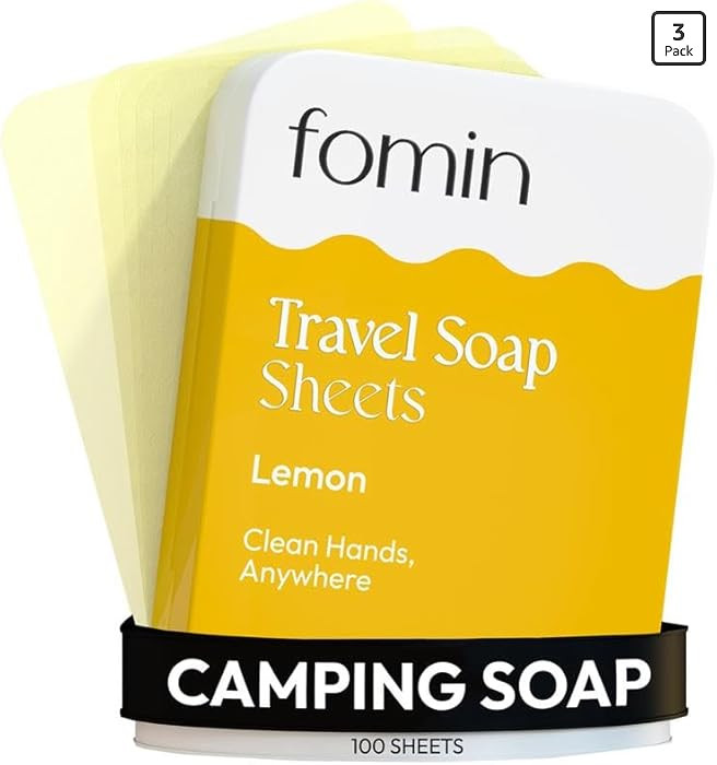 FOMIN - Antibacterial Paper Soap Sheets for Traveling - 100 Lemon Portable Hand Soap Sheets for T... | Amazon (US)