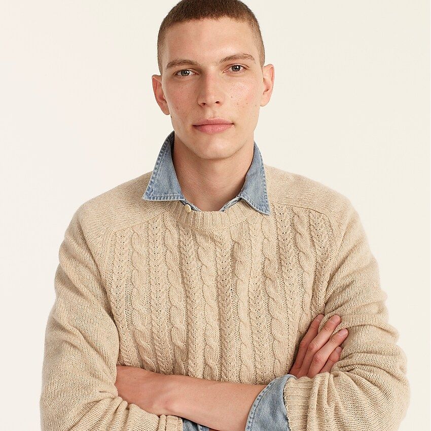 Cable-knit crewneck sweater in wool | J.Crew US