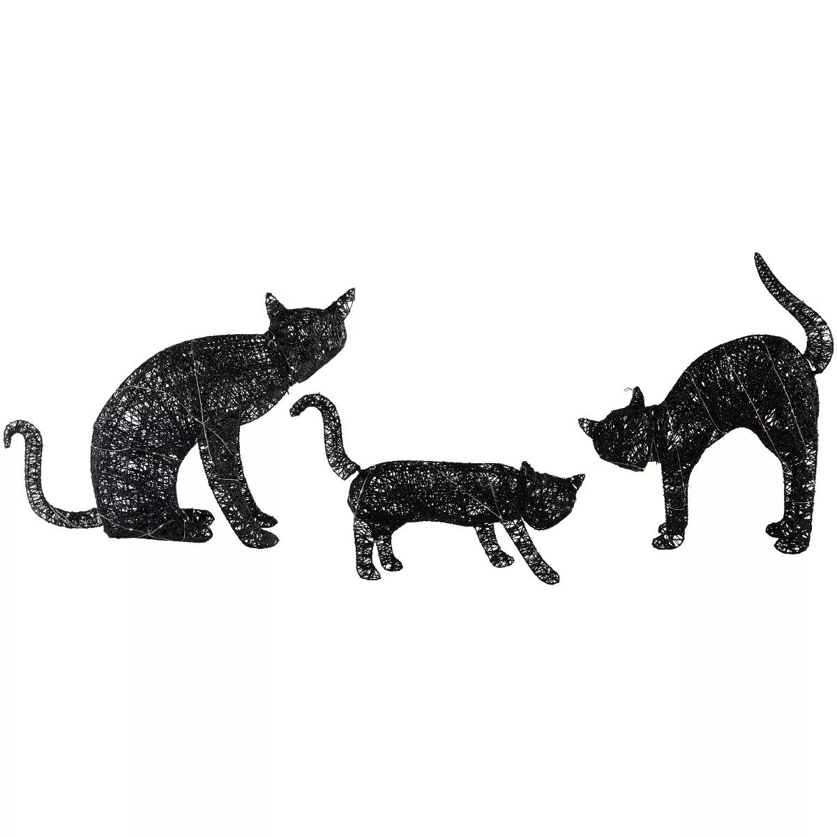 Northlight Set of 3 LED Lighted Black Cat Family Outdoor Halloween Decorations 27.5" | Target