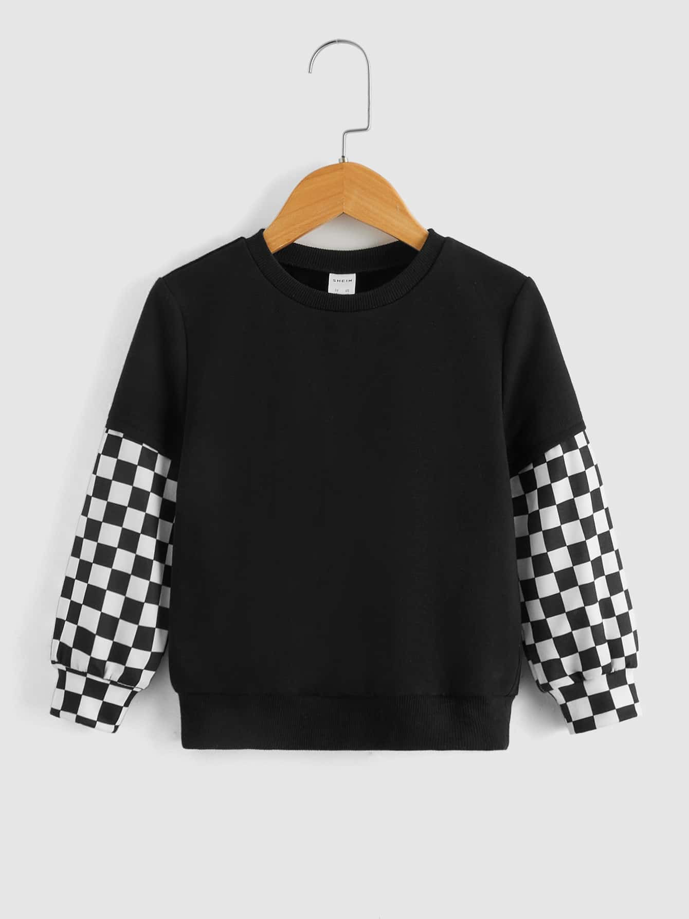 SHEIN Kids HYPEME Toddler Boys Checker Print Sweatshirt | SHEIN