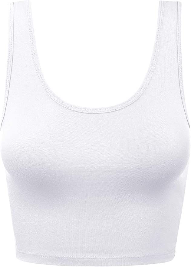 Women's Crop Tank Top Cotton Scoop Neck Racerback Sleeveless Slim Fit Tops | Amazon (US)