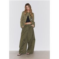 Stradivarius Twill button-up jacket  Khaki L | Stradivarius (UK)