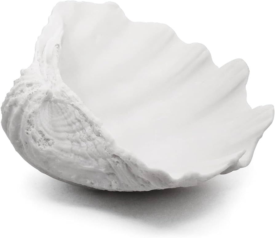 Accessoryway Large White Sea Shells Decorative Bowl Resin Clam Shell Bowl Beach Decorations for H... | Amazon (US)