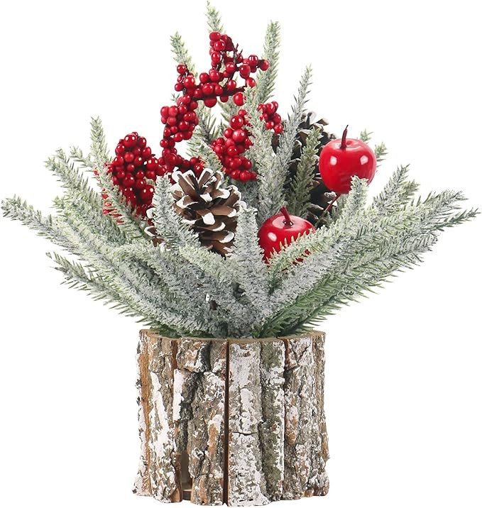 Super Holiday Small Christmas Tree, Artificial Mini Tabletop Christmas Tree Decorations Include A... | Amazon (US)