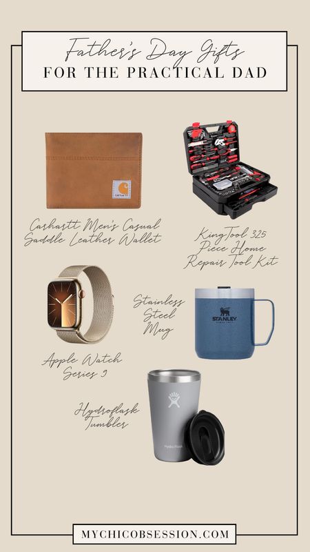 Father’s Day gift ideas for the practical dad: a toolkit, Carhartt wallet, an Apple watch, a Stanley mug, or a Hydroflask tumbler.

#LTKSeasonal #LTKMens #LTKGiftGuide