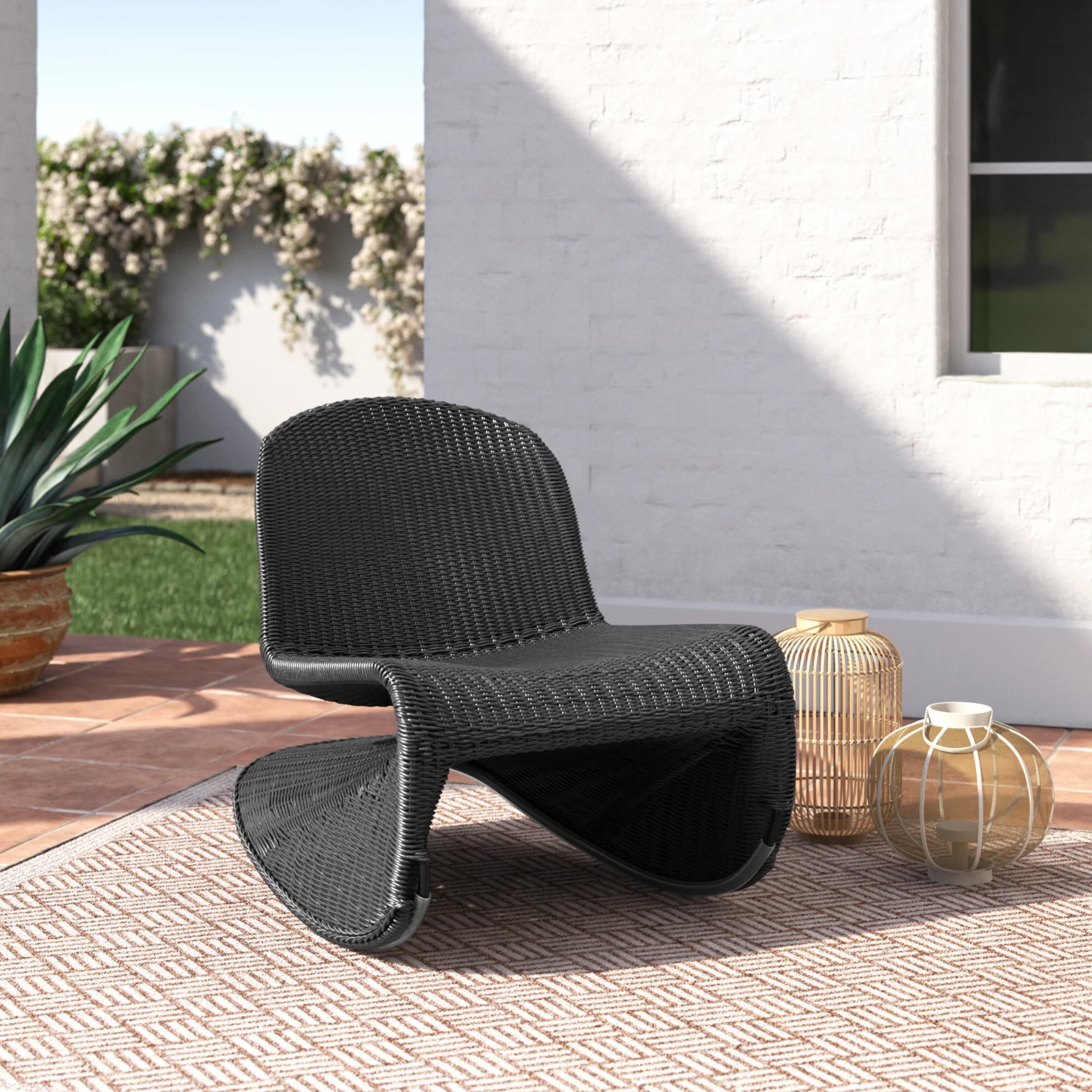 Daughtery Wicker Outdoor Armless Lounge Chair | Joss & Main