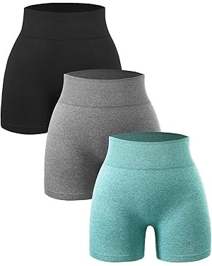 SPICE UNION Workout Shorts Womens for Running Yoga Biker Gym High Waist Spandex Ribbed Seamless A... | Amazon (US)