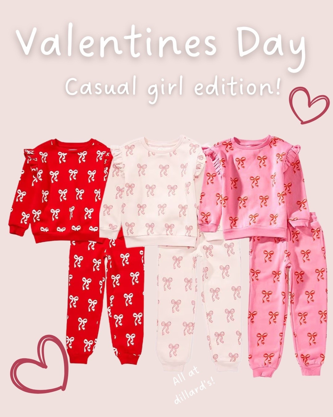 Valentine’s Day cozy, but make it cute 💕
These casual Valentine’s Day sets for girls are perfect for play, lounging, school days, or sweet holiday pics. Obsessed with the bow print + soft colors — comfy and festive 🎀
Perfect for babies, toddlers, and little girls 💖



💘 Valentine’s Dayy
💘 Valentine outfits for girls
💘 Toddler Valentine outfit
💘 Baby girl Valentine clothes
💘 Girls matching sets
💘 Cozy Valentine look
💘 Everyday Valentine style
#LTKkids #LTKbaby #LTKfamily #ValentinesDayOutfit #ValentinesDayKids #ToddlerStyle #BabyGirlStyle #GirlsOutfits #ToddlerOutfits #KidsFashion #ValentinePajamas #BowPrint #CasualKids #HolidayKidsStyle #DillardsFinds #PinkAndRed #CozyCute

#LTKmomlife #LTKootd