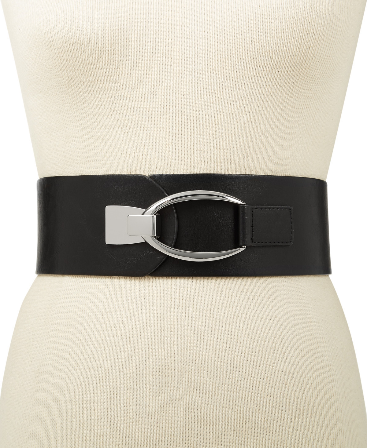 I.n.c. International Concepts Interlocking-Hook Stretch Belt, Created for Macy's - Black | Macy's