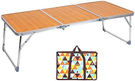 sorliva Folding Camping Table, Portable Picnic Camping Table Bed Table with Carrying Bag, 3-Fold ... | Amazon (US)