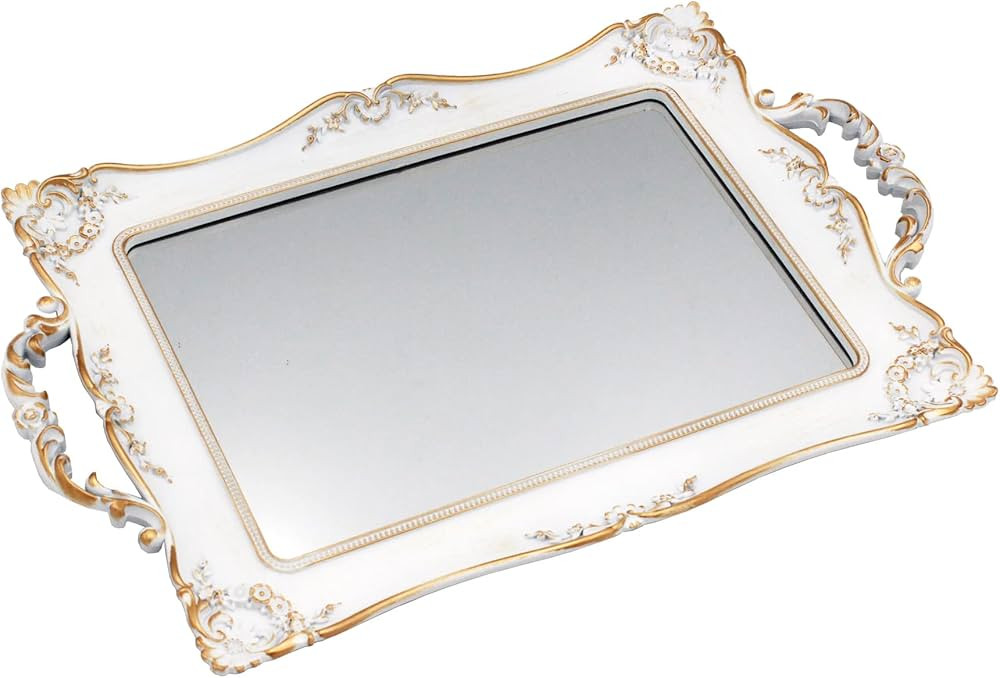 Tstarer Antique Decorative Gold Framed Square Mirror Tray, Jewelry & Cosmetics Organizer for Dres... | Amazon (CA)
