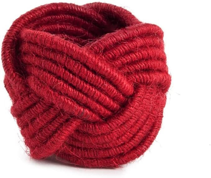 Handmade Round Mesh Classic Braided Jute Napkin Rings for Dinning Table Parties for Everyday - Se... | Amazon (US)