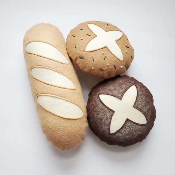 Artisan Bread Felt Food Set of 3 - Etsy | Etsy (US)
