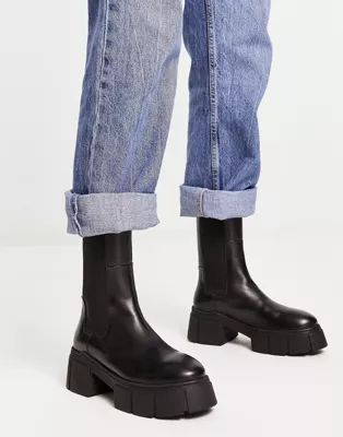 ASOS DESIGN Adelphi premium leather chelsea boots in black | ASOS (Global)