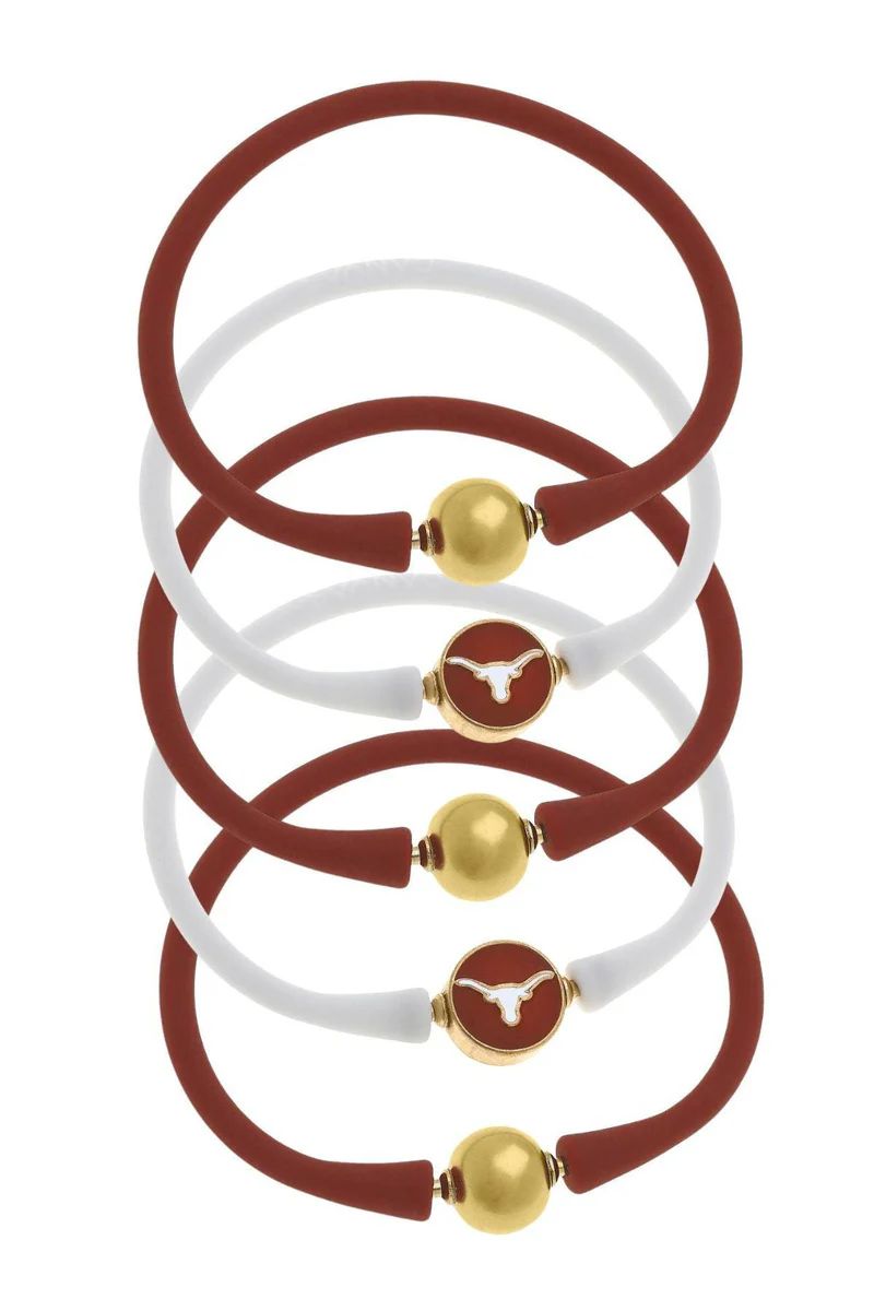 Texas Longhorns 24K Gold Plated Bali Bracelet Stack (Set of 5) | CANVAS