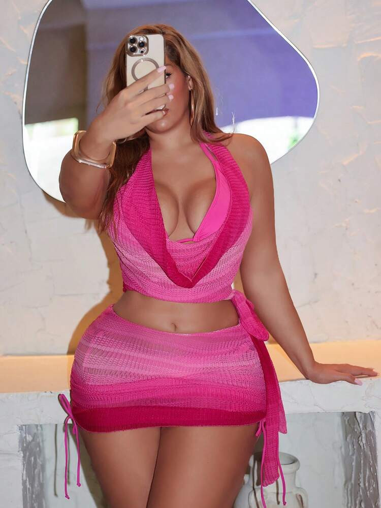 Pink ombré swim set | SHEIN