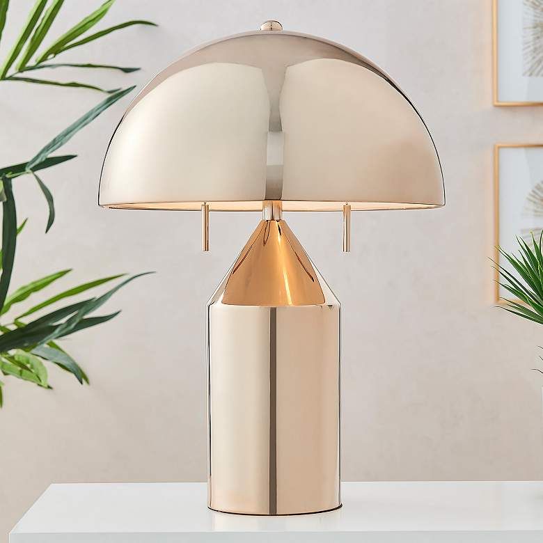 Ranae French Gold Metal Modern Mushroom Table Lamp - #340P2 | Lamps Plus | Lamps Plus