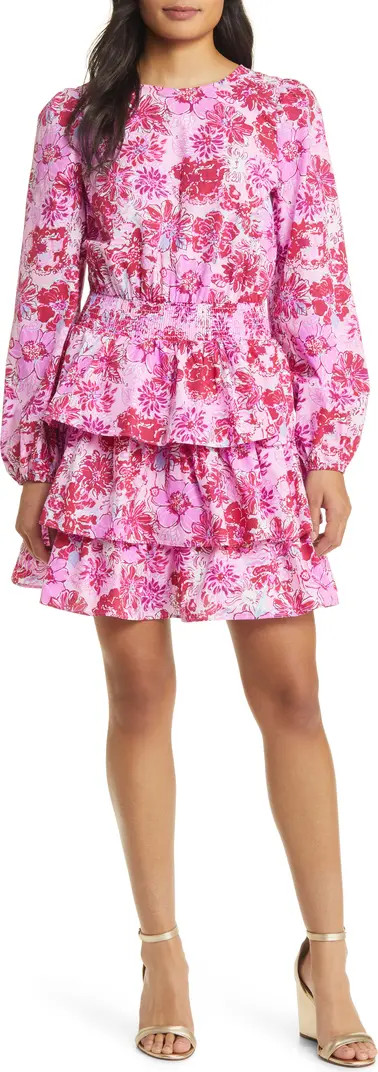 Lilly Pulitzer® Khloey Floral Long Sleeve Tiered Ruffle Cotton Dress | Nordstrom | Nordstrom