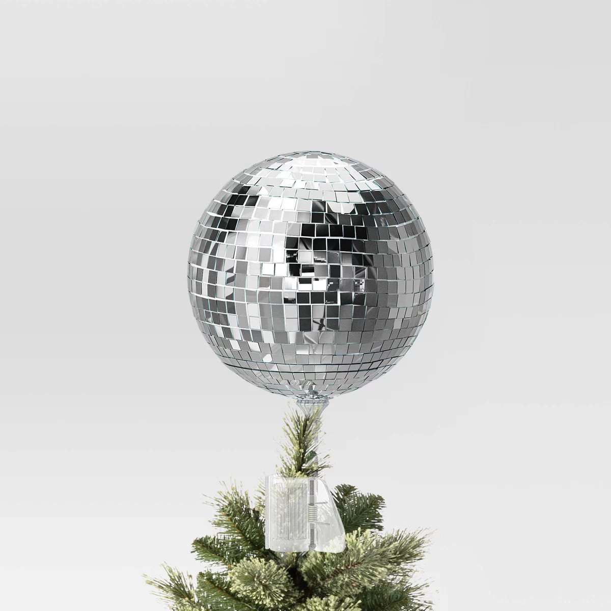 11.25" Mirrored Ball Christmas Tree Topper Silver - Wondershop™ | Target
