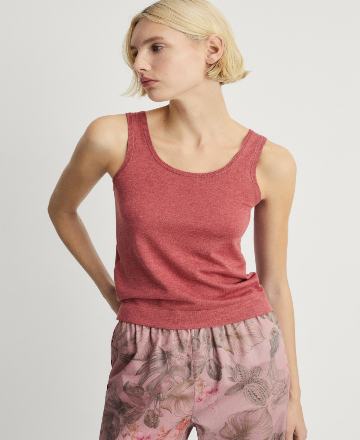 Mango Women's Knitted Tank Top - Medium Pink | Macy's