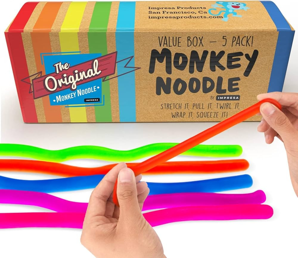 The Original Monkey Noodle Fidget Toy - 5 Pack - Stretchy Sensory Toys for Kids and Toddlers with... | Amazon (US)