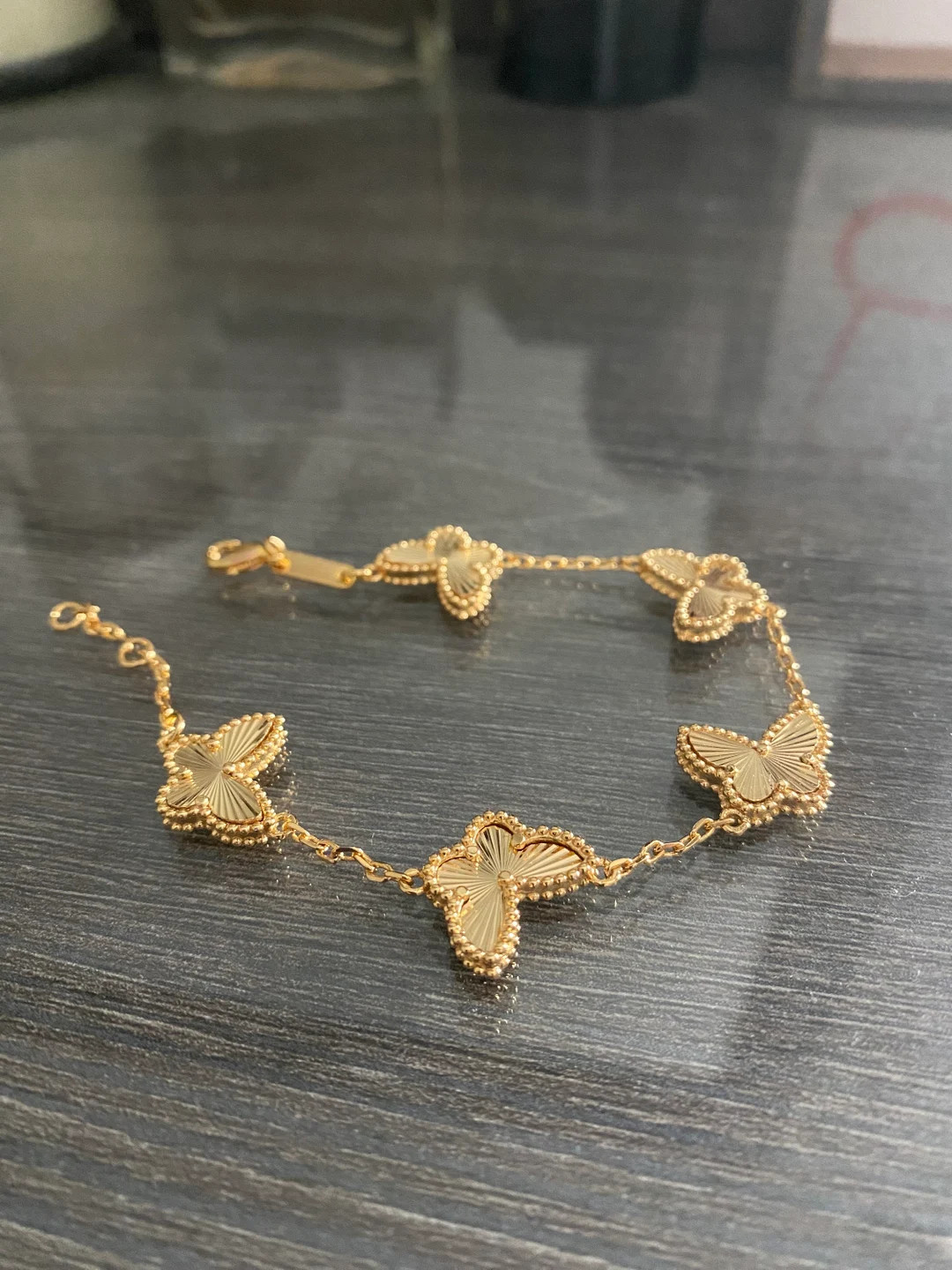 5 Clover Butterfly Bracelet High Quality Bracelet 5 Clover Gold Bracelet 18k 7.5 Inches - Etsy | Etsy (US)