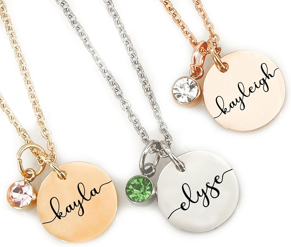 Personalized Birthstone Necklace | Custom Name Necklace | Girlfriend Gift | Friend Necklace for W... | Amazon (US)