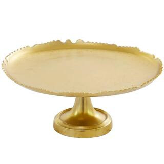 CosmoLiving by Cosmopolitan Gold Decorative Cake Stand with Pedestal Base 043261 - The Home Depot | The Home Depot