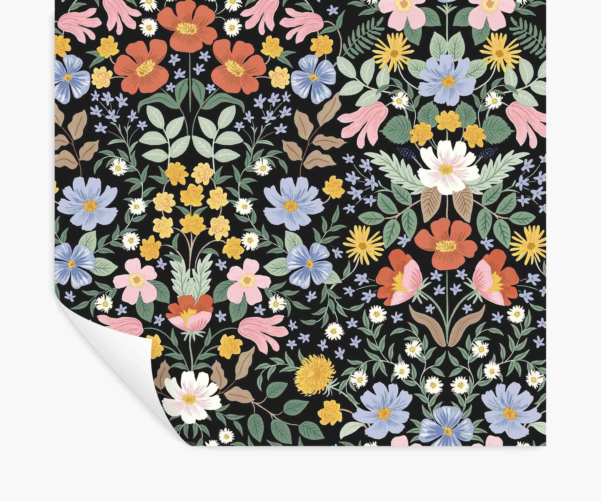 Bramble Garden Peel & Stick Wallpaper - Black | Rifle Paper Co.