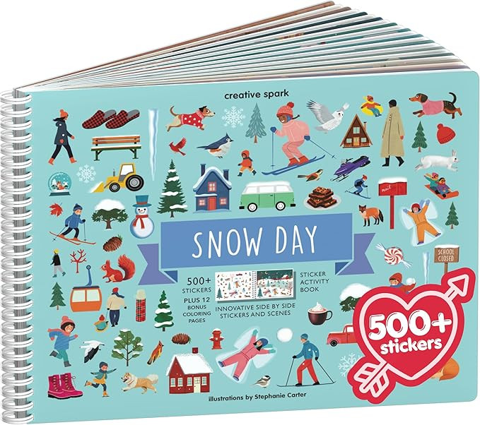 Cupkin Snow Day Sticker Book Activity for Kids, Side by Side Winter Sticker Book, Fun Kid Road Tr... | Amazon (US)