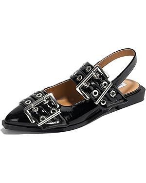 Womens Shoes & Flats for Women with Memory Foam - Trendy Womens Sandals Slingback Flats Non-Slip ... | Amazon (US)