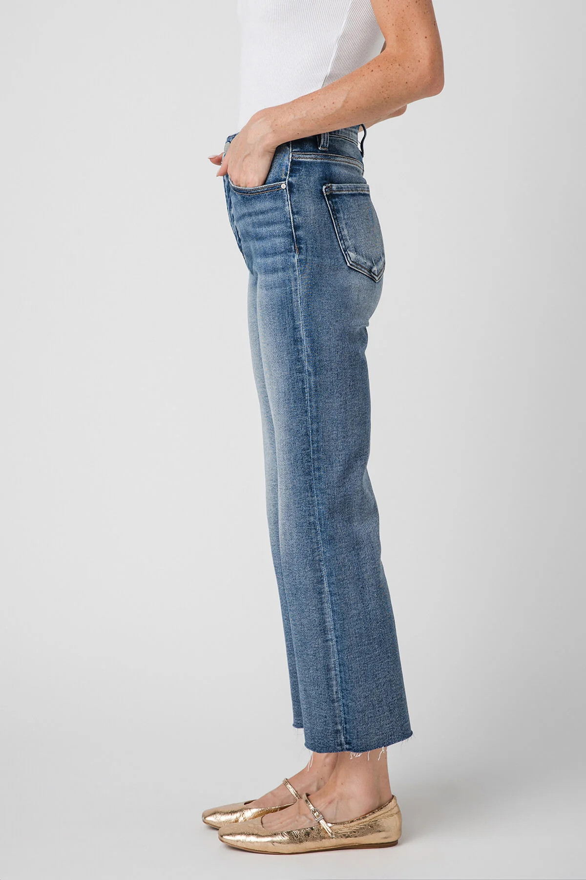 Risen Cora High Rise Kick Flare Jeans | Social Threads
