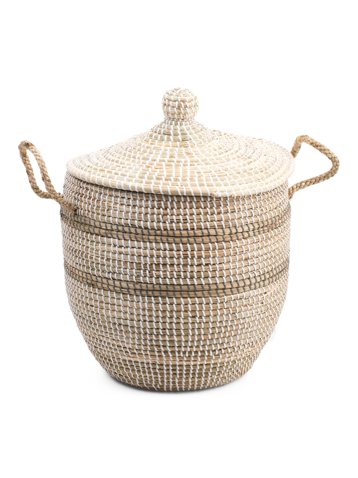Medium Seagrass Storage Basket With Handles | TJ Maxx