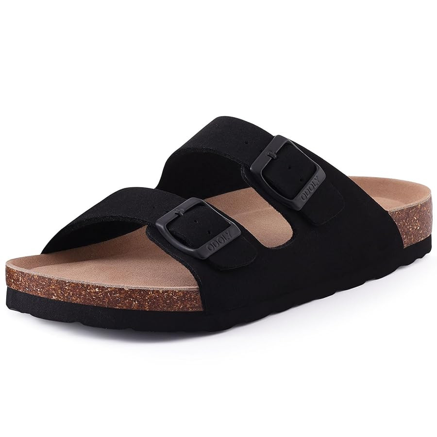 Unisex Cork Footbed Slide Sandal, Arch Support Summer Outdoor Sandals with Adjustable Buckle for ... | Amazon (US)
