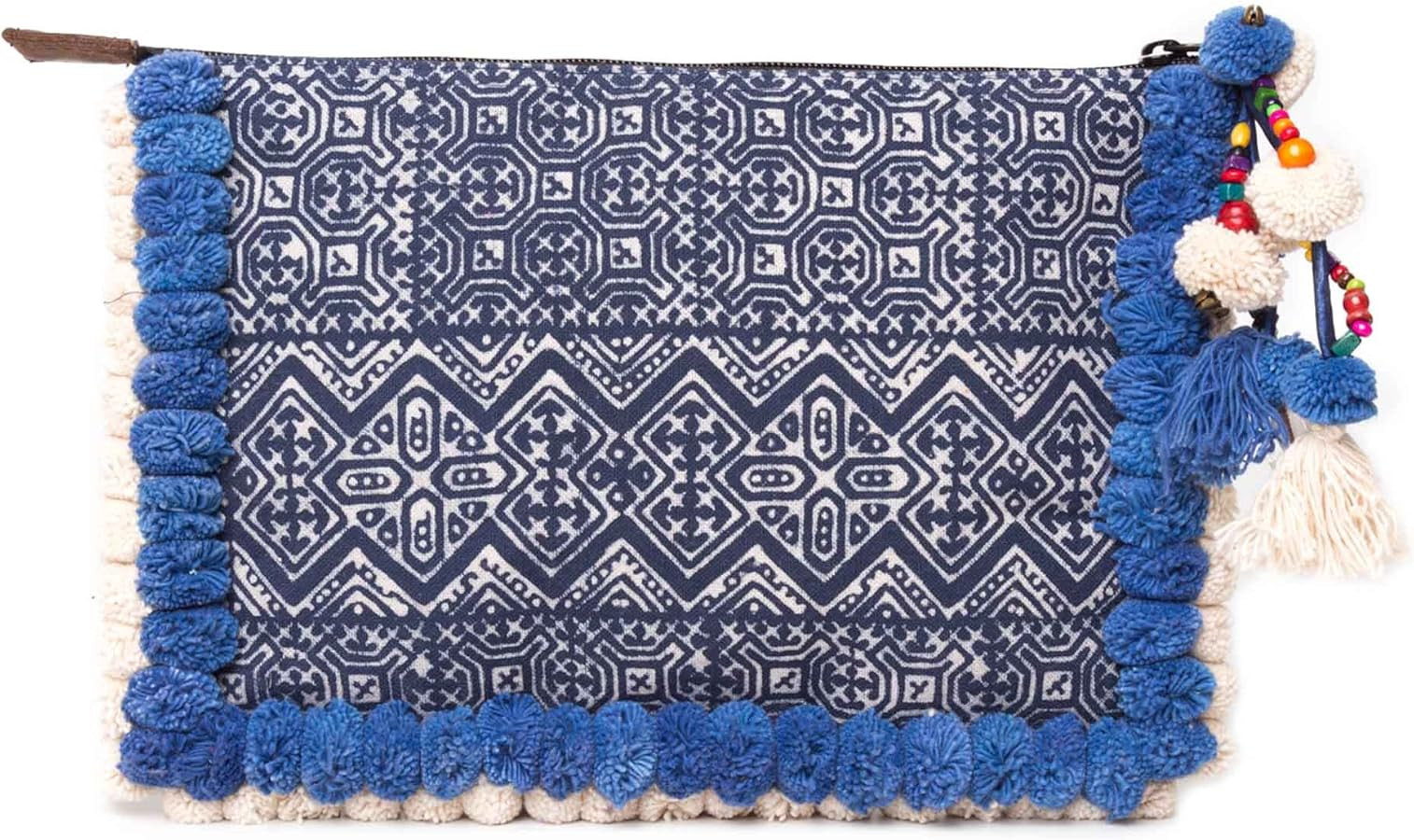 changnoi Unique Fair Trade Woman's Clutch Bag/Ipad Holder with Pom Pom | Amazon (US)