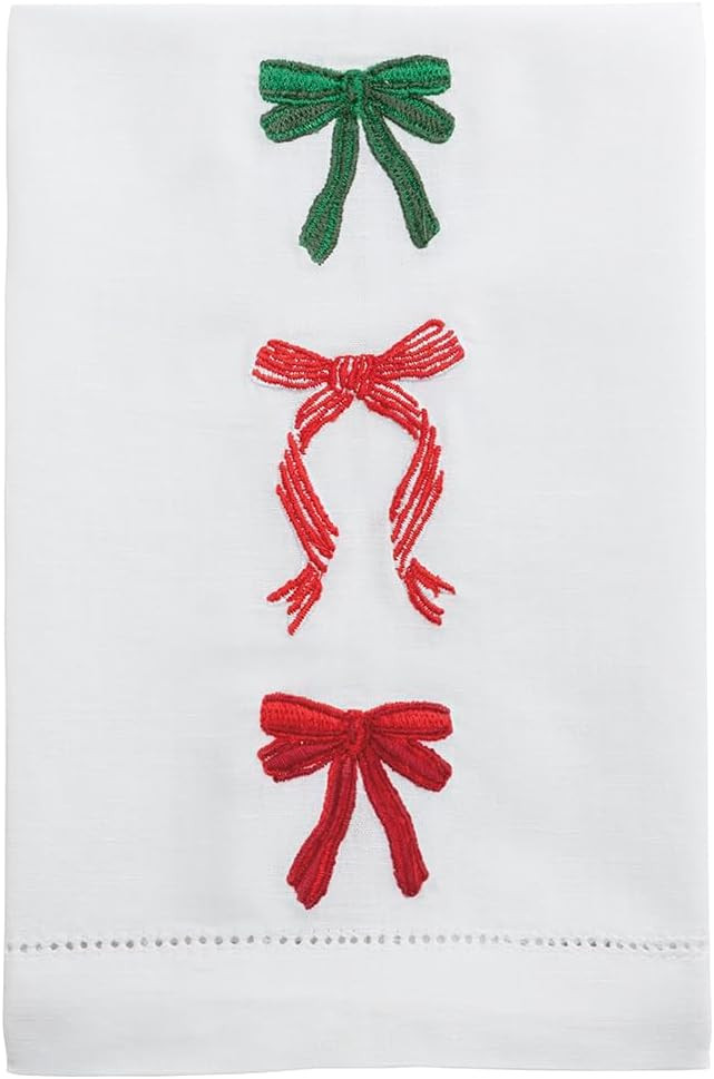 Mud Pie Christmas Three Bows Embroidered Towel | Amazon (US)