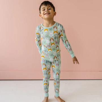 Rad Rabbits Two-Piece Bamboo Viscose Pajama Set | Little Sleepies