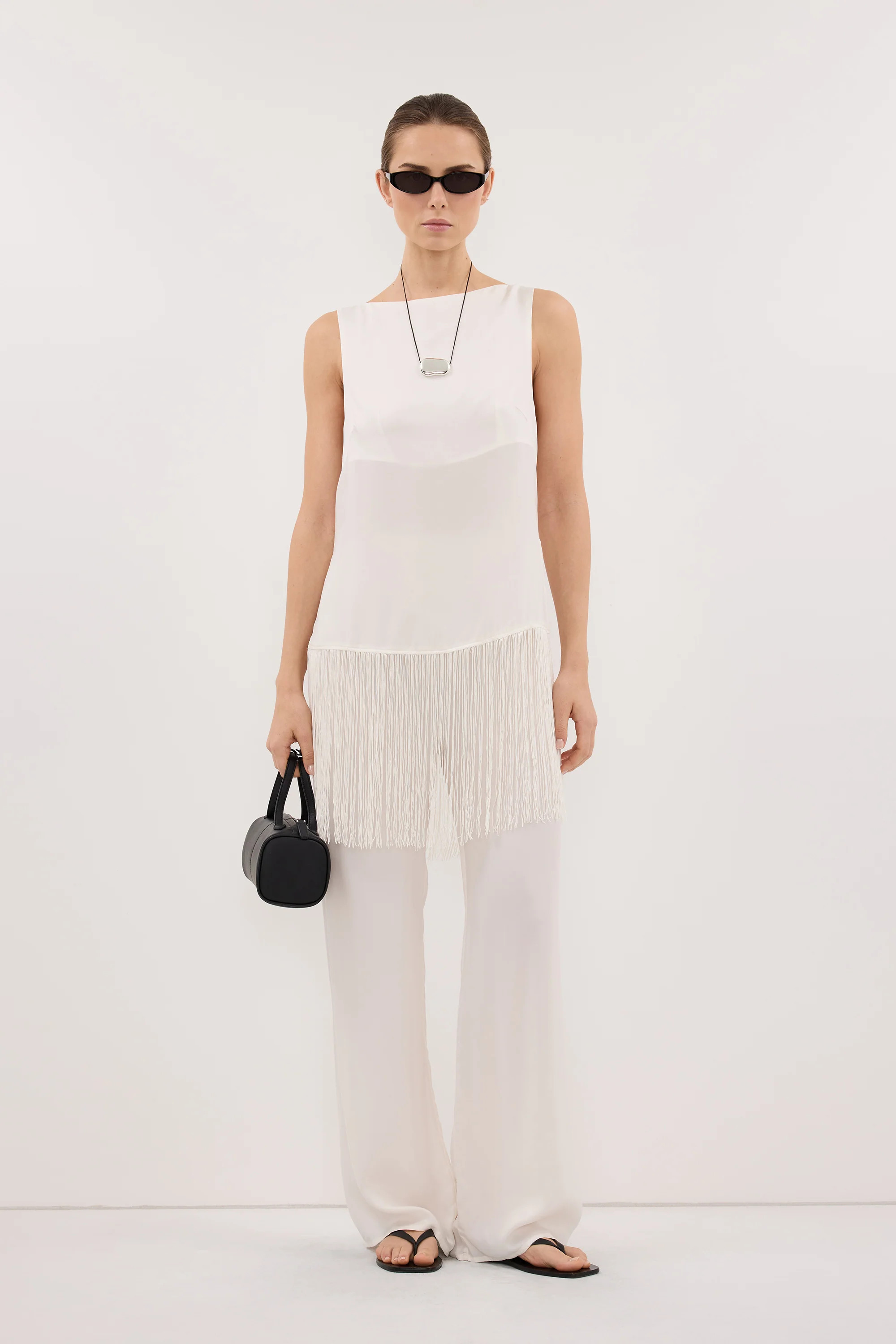ADDIE WHITE CUPRO PANT | DISSH
