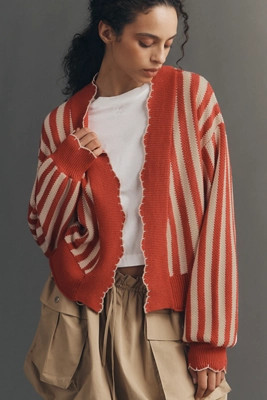 By Anthropologie Waffelstrick-Cardigan mit Wellenkante | Anthropologie (EU)