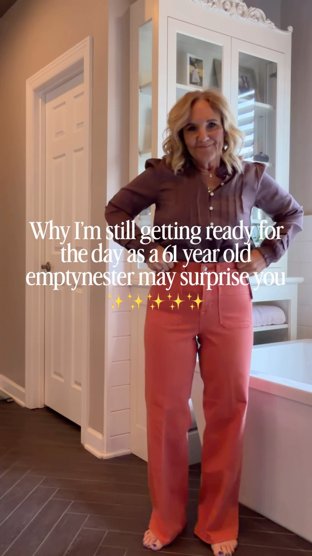 Quince top size medium the details are beautiful 
Spanx jeans size medium petite I’m linking a pair from kohls that are more pink than coral. 
10% off my bag code NANETTE
I’m nicer when I get dressed  

#LTKgrwm #LTKOver40 #LTKPetite