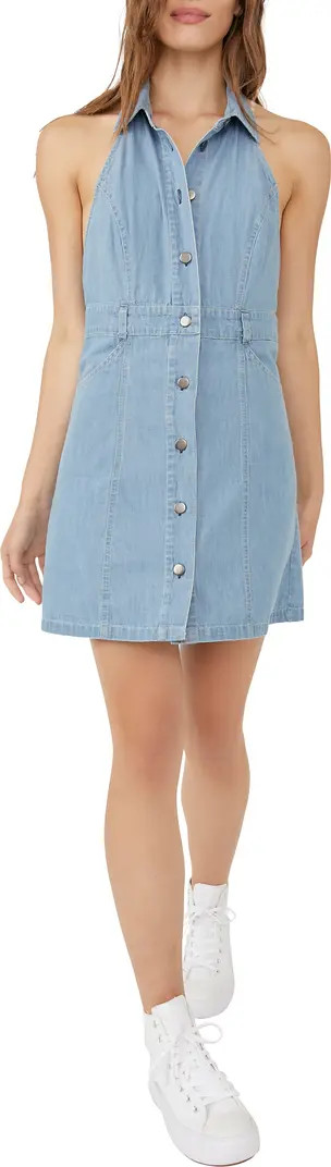 Sami Denim Halter Minidress | Nordstrom