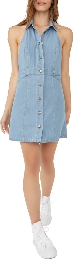 Sami Denim Halter Minidress | Nordstrom