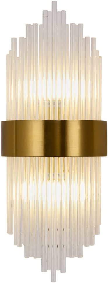 WABON Modern Crystal Wall Sconce, Gold Crystal Glass Wall Light Fixtures Bedside Wall Mount Lamp ... | Amazon (US)