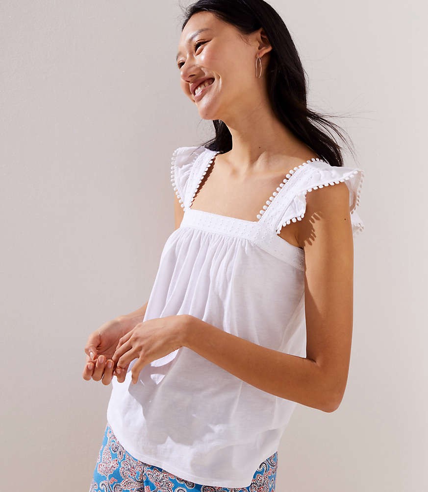 Eyelet Trim Flutter Tank | LOFT